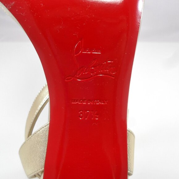NIB$945 CHRISTIAN LOUBOUTIN Miss Sabina Metallic Red Sole Ankle-Strap Sandal 7 - Picture 15 of 16